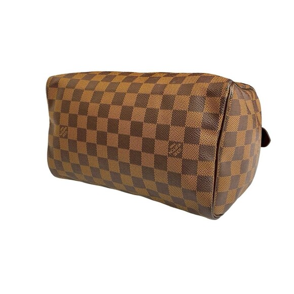 LOUIS VUITTON Brown Damier Leather Speedy 25 Boston Bag - Picture 8 of 10